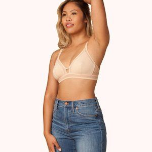 Lively Mesh Trim Bralette- Toasted Almond -NWT